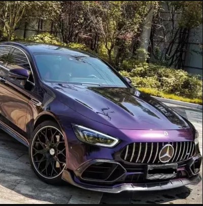  - Envoltura para coche de vinilo morado metalizado con purpurina brillante